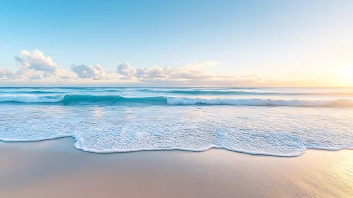 Peaceful Beach with Early Morning Waves