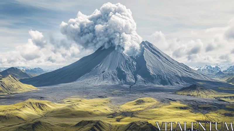 Epic Volcanic Eruption in Nature AI Image