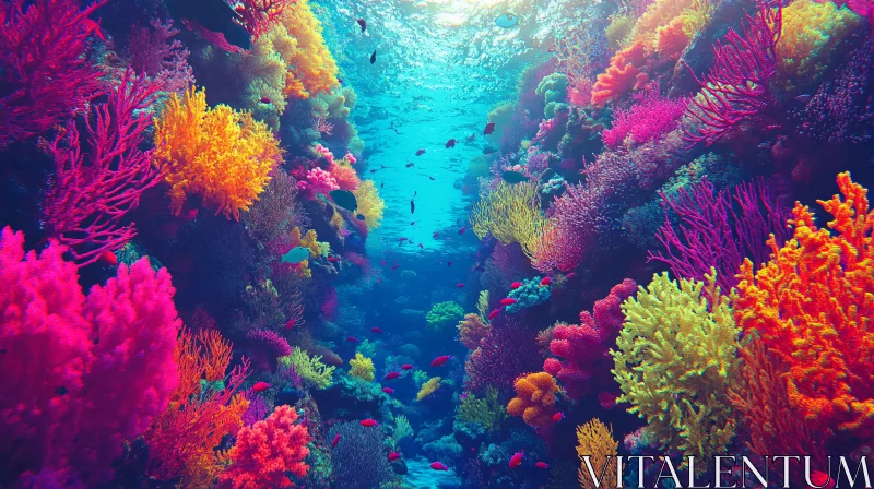 AI ART Colorful Coral Reef Beneath the Ocean