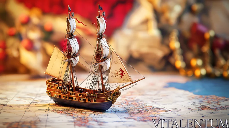 Detailed Model Ship for Navigation Enthusiasts AI Image