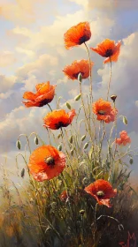 Vibrant Poppies in Nature Painting