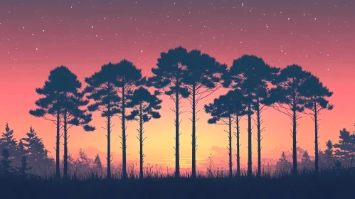 Peaceful Forest at Dusk