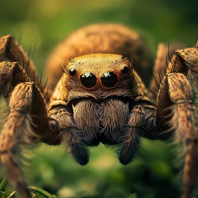 Macro View of a Spider’s Eyes and Hair