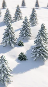 Peaceful Winter Scene with Snowy Trees