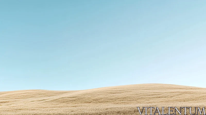 Vast Wheat Field with Rolling Hills and Expansive Horizon AI Image