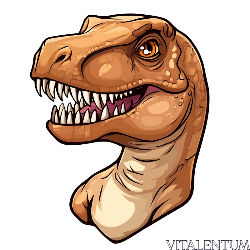 Fierce T-Rex Cartoon Artwork AI Image