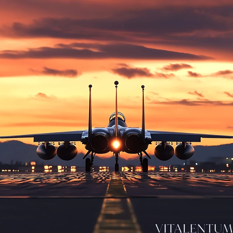 Sunset Flight Preparation AI Image