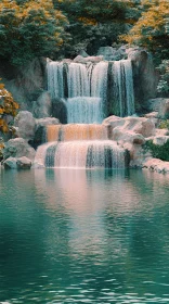 Tranquil Cascading Falls in Scenic Nature