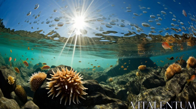 Underwater Beauty: A Glimpse of Norwegian Marine Life AI Image