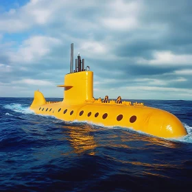 Yellow Submarine Cruising the Ocean