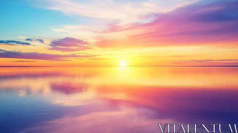 AI ART Peaceful Sunset Reflection