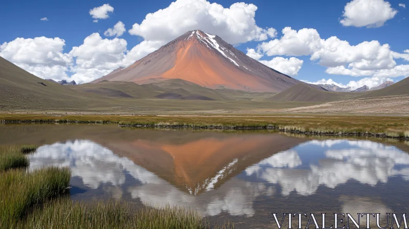 Serene Mountain Landscape With Reflective Lake AI Image