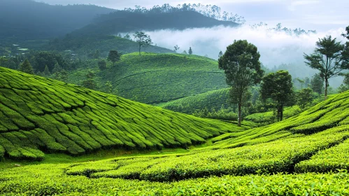 Rolling Green Hills of a Tea Plantation