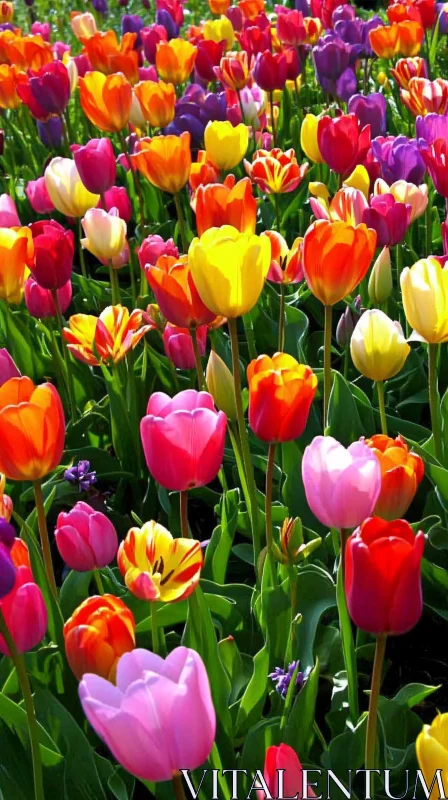 AI ART Vibrant Spring Tulip Garden