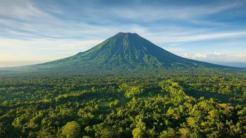 Lush Greenery Surrounding a Majestic Mountain