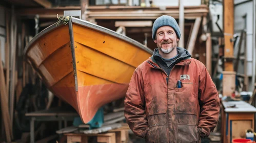 Artisan in Boatbuilding Workshop