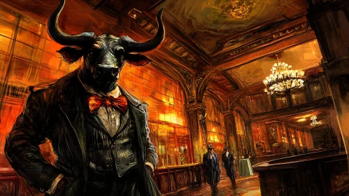 Bull-Man in Luxurious Setting