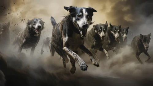 Pack of Dogs | Realistic Art | Monochrome Masterpiece
