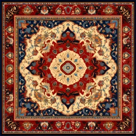 Oriental Tufted Rug Illustration - Persian Art Influence