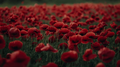 Vibrant Red Poppy Field