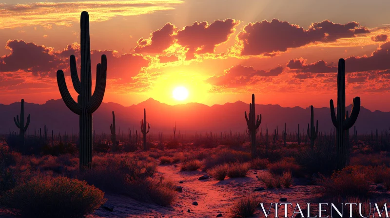 Desert Landscape at Sunset AI Image