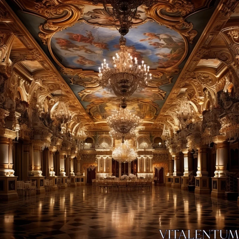 Luxurious Venetian Ballroom - A Rococo Masterpiece in Italy AI Image