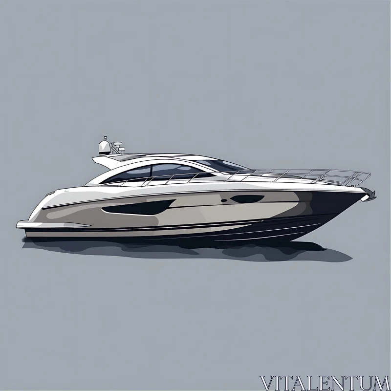 Sleek Yacht Design Illustration AI Image