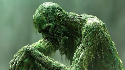 Mysterious Moss Encrusted Figure