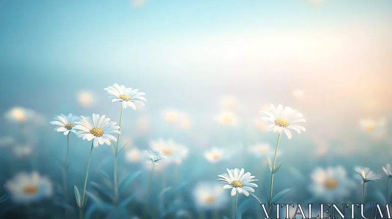 AI ART Dreamy Pastel Daisies in Soft Focus