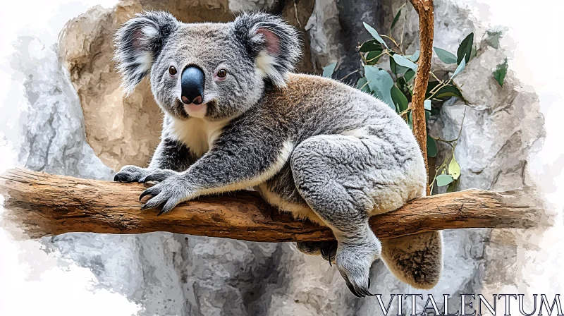 Adorable Koala in Natural Habitat AI Image