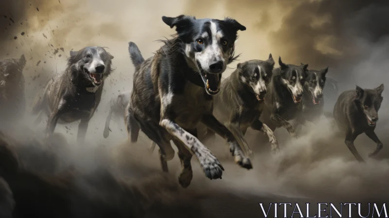 Pack of Dogs | Realistic Art | Monochrome Masterpiece AI Image