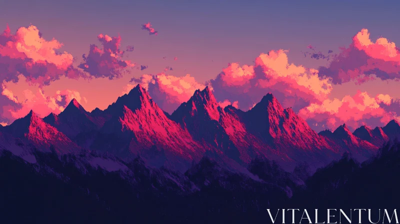 Mesmerizing Sunset Over Majestic Mountains