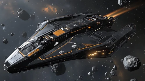 Advanced Spacecraft Amidst Asteroids