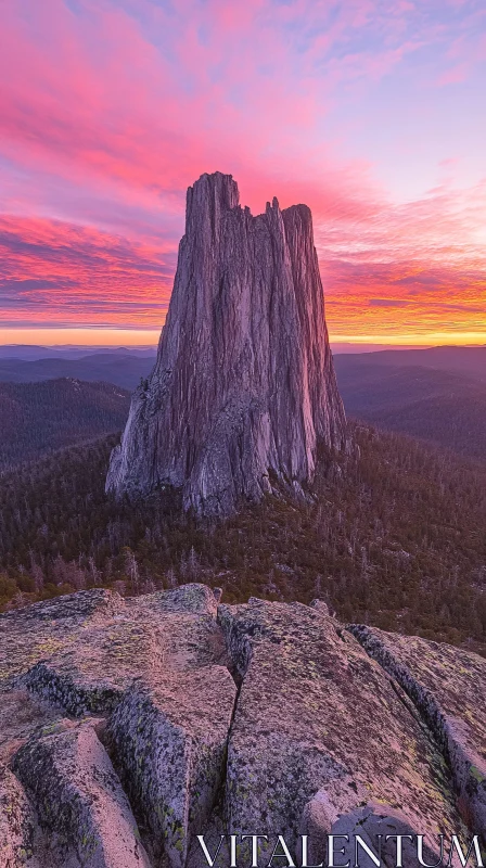 AI ART Stunning Mountain Landscape at Sunset