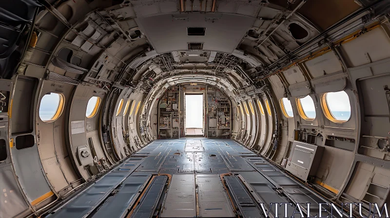 Exposed Structural Elements Inside Aircraft AI Image