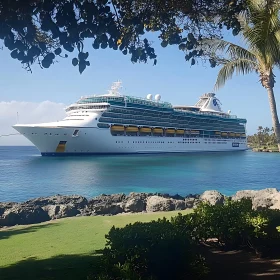Tropical Cruise Ship on Calm Waters
