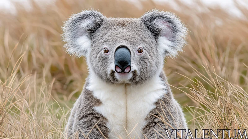 Koala Amidst Grass AI Image