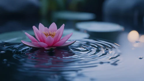 Peaceful Water Lily Floating