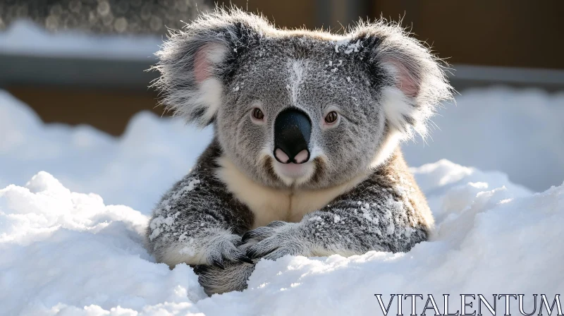 AI ART Koala Among Snowy Landscape