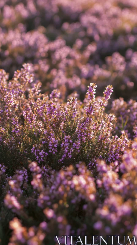 AI ART Field of Blooming Heather Flowers