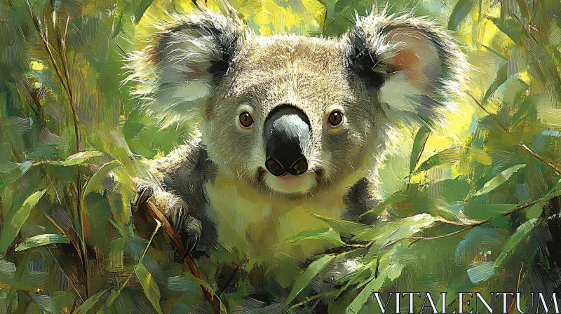 Koala Painting in Nature AI Image