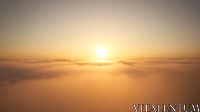 Morning Sunlight Above the Clouds AI Image