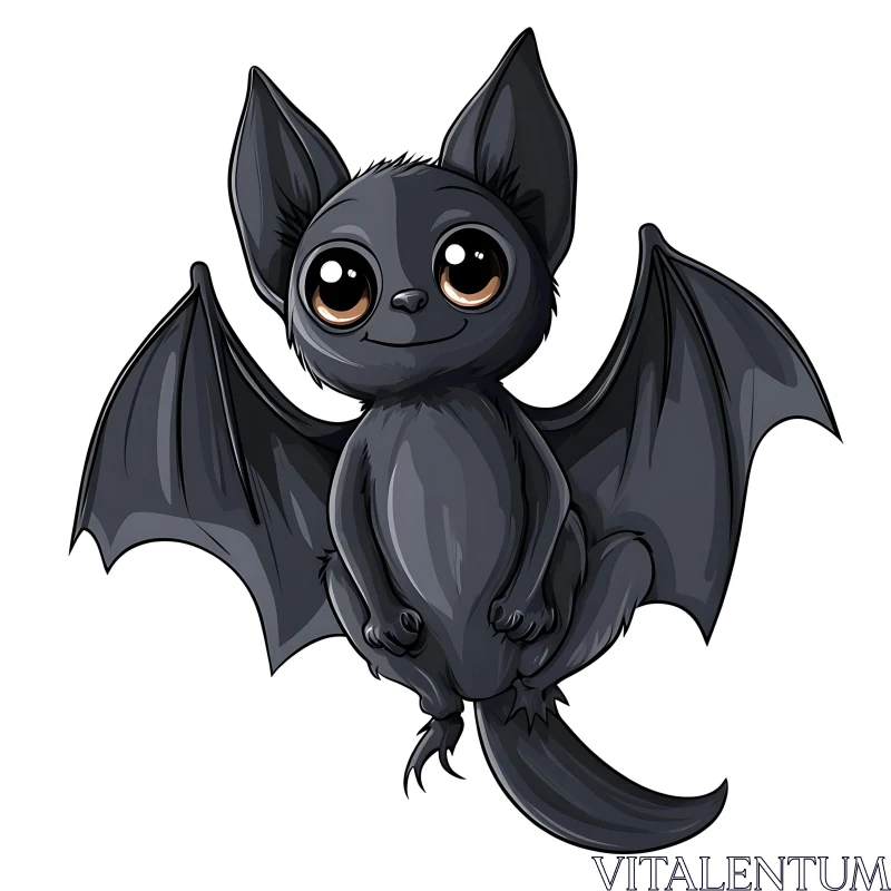 AI ART Charming Cartoon Bat Illustration