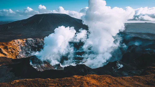 Majestic Volcano Eruption Landscape