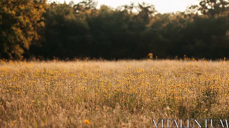 AI ART Peaceful Meadow with Wildflowers