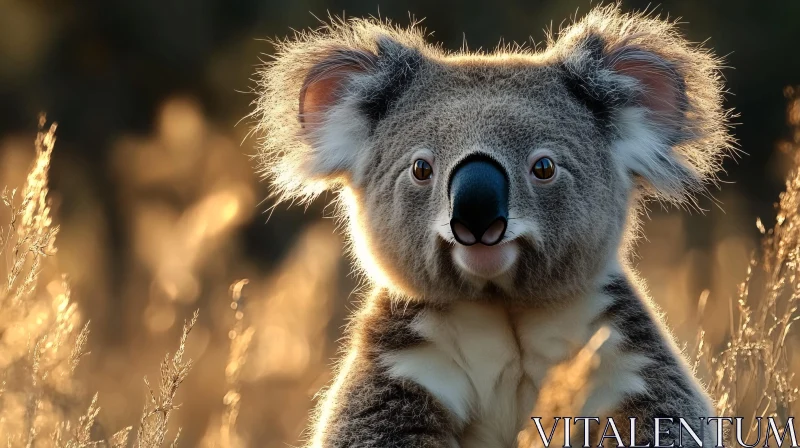 Peaceful Koala in Golden Light AI Image