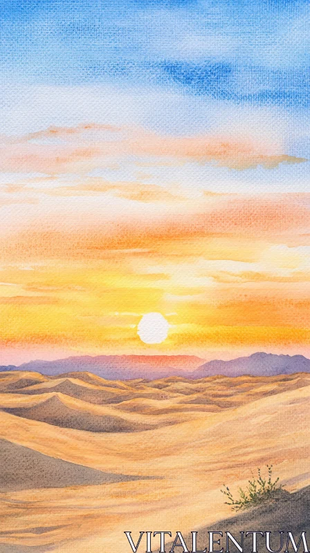 AI ART Golden Dunes at Sunset