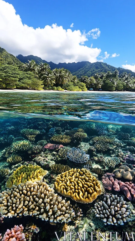 AI ART Tropical Underwater Coral Reef Landscape