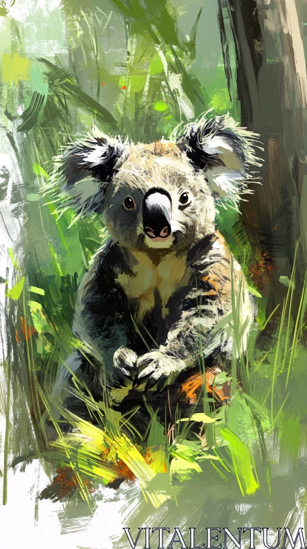 AI ART Koala Amidst Nature