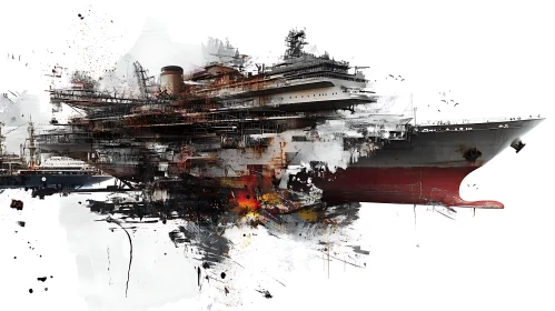 Intricate Abstract Ship Composition